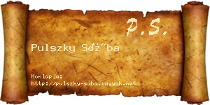 Pulszky Sába névjegykártya